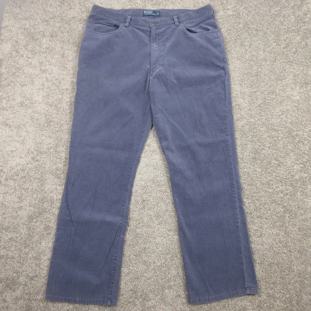 Polo‎ Ralph Lauren Pants Mens 38x30 Blue Corduroy 5 Pocket Chino Casual Comfort